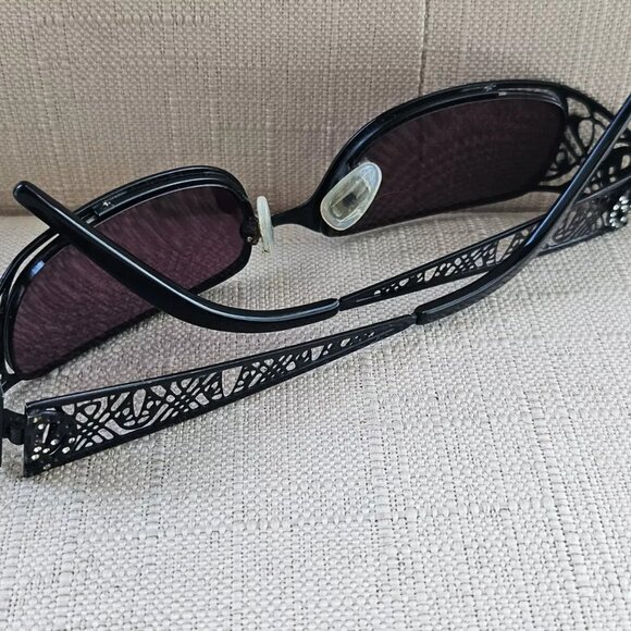 ST Mortiz Women Glasses/Sunglasses EBONY Frame Black Tone Metal Eyeglasses 135 - Picture 8 of 12